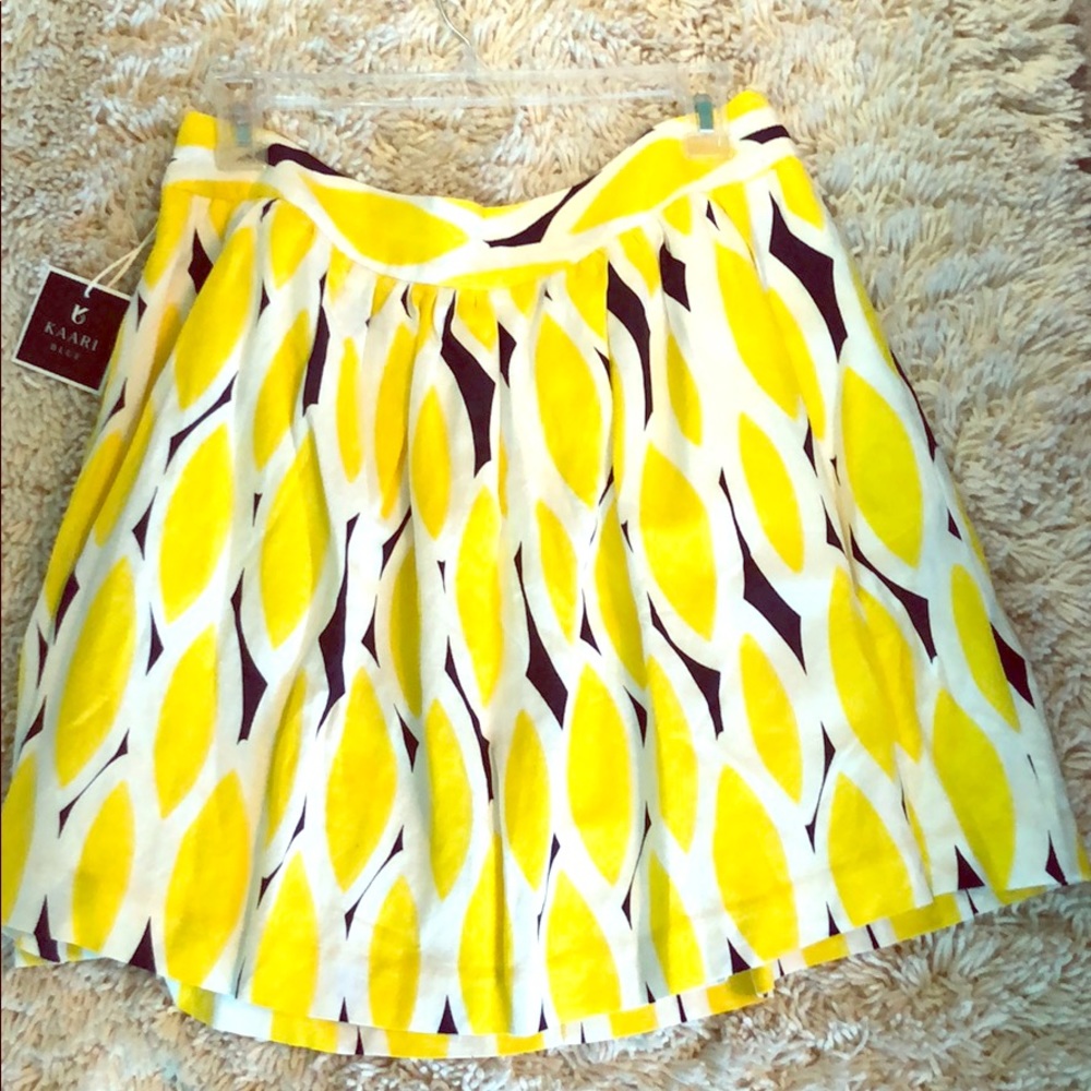 Yellow and blue pattern skirt